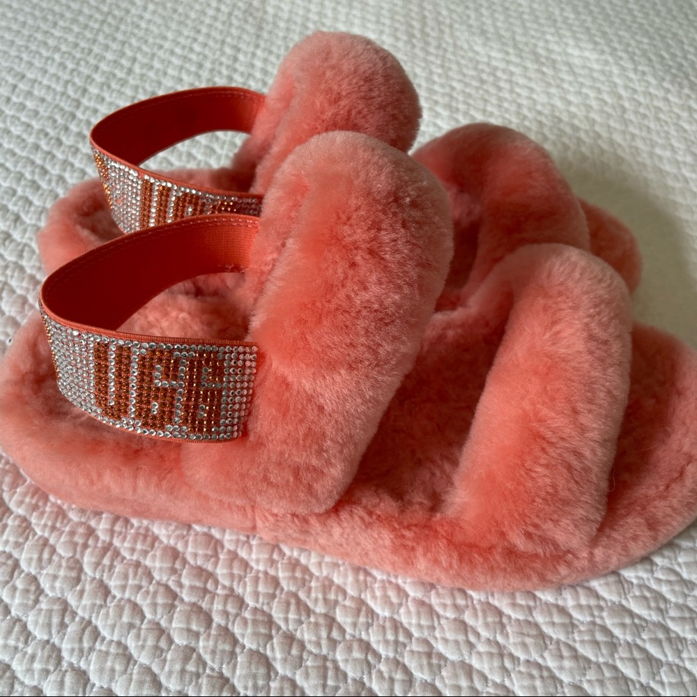 Hot Pink Ugg Platform Slippers